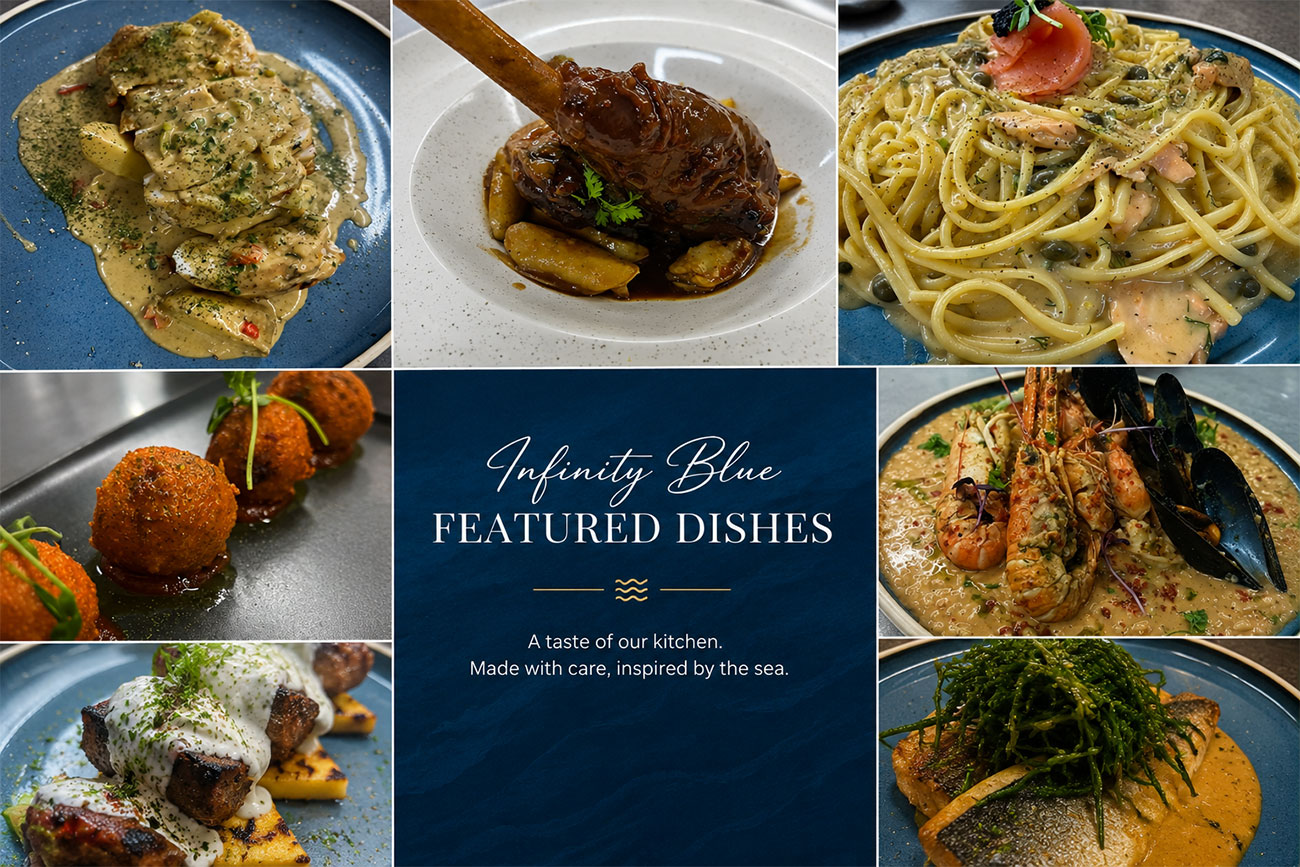 Infinity blue dishes